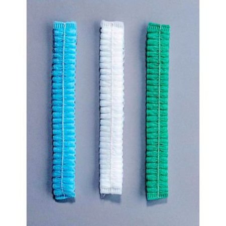 KEYSTONE SAFETY Pleated Polypropylene Bouffant Cap, 100% Latex Free, Blue, 24", 100/Bag, 10 Bags/Case 111NWI-10-24-BLUE